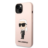 Husa pentru iPhone 14 Plus, Karl Lagerfeld Silicone MagSafe (KLHMP14MSNIKBCP), roz