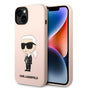 Husa pentru iPhone 14 Plus, Karl Lagerfeld Silicone MagSafe (KLHMP14MSNIKBCP), roz