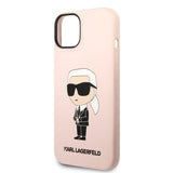 Husa pentru iPhone 14 Plus, Karl Lagerfeld Silicone MagSafe (KLHMP14MSNIKBCP), roz