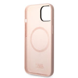 Husa pentru iPhone 14 Plus, Karl Lagerfeld Silicone MagSafe (KLHMP14MSNIKBCP), roz