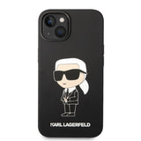 Husa pentru iPhone 14 Plus, Karl Lagerfeld Silicone MagSafe (KLHMP14MSNIKBCK), negru