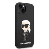 Husa pentru iPhone 14 Plus, Karl Lagerfeld Silicone MagSafe (KLHMP14MSNIKBCK), negru