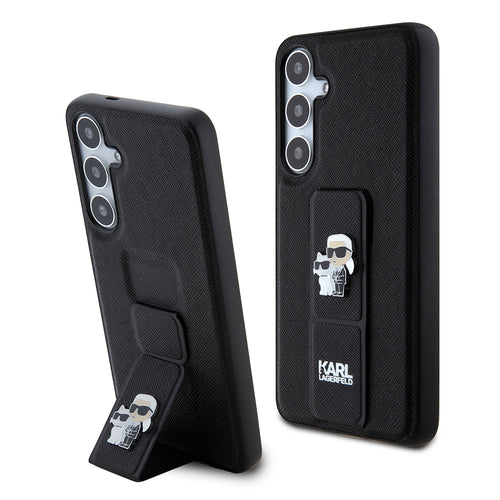 Husa pentru Samsung Galaxy S24 Plus, Karl Lagerfeld Saffiano Gripstand (KLHCS24MGSAKCPK), negru
