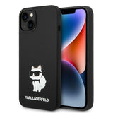 Husa pentru iPhone 14 Plus, Karl Lagerfeld Silicone MagSafe (KLHMP14MSNCHBCK), negru