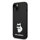 Husa pentru iPhone 14 Plus, Karl Lagerfeld Silicone MagSafe (KLHMP14MSNCHBCK), negru