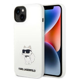 Husa pentru iPhone 14 Plus, Karl Lagerfeld Silicone MagSafe (KLHMP14MSNCHBCH), alb
