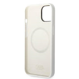 Husa pentru iPhone 14 Plus, Karl Lagerfeld Silicone MagSafe (KLHMP14MSNCHBCH), alb