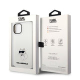 Husa pentru iPhone 14 Plus, Karl Lagerfeld Silicone MagSafe (KLHMP14MSNCHBCH), alb