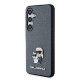 Husa pentru Samsung Galaxy S24, Karl Lagerfeld Saffiano (KLHCS24SPSAKCMPG), cenusiu