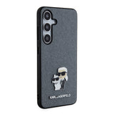Husa pentru Samsung Galaxy S24, Karl Lagerfeld Saffiano (KLHCS24SPSAKCMPG), cenusiu