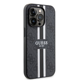 Husa pentru iPhone 15 Pro Max, Guess Hardcase 4G Printed Stripes MagSafe (GUHMP15XP4RPSK), negru