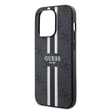 Husa pentru iPhone 15 Pro Max, Guess Hardcase 4G Printed Stripes MagSafe (GUHMP15XP4RPSK), negru