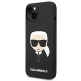 Husa pentru iPhone 14 Plus, Karl Lagerfeld Silicone MagSafe (KLHMP14MSLKHBK), negru
