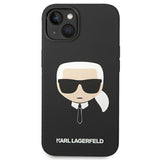 Husa pentru iPhone 14 Plus, Karl Lagerfeld Silicone MagSafe (KLHMP14MSLKHBK), negru