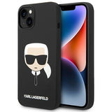 Husa pentru iPhone 14 Plus, Karl Lagerfeld Silicone MagSafe (KLHMP14MSLKHBK), negru