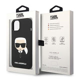 Husa pentru iPhone 14 Plus, Karl Lagerfeld Silicone MagSafe (KLHMP14MSLKHBK), negru