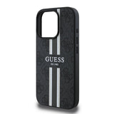 Husa pentru iPhone 16 Pro Max, Guess Hardcase 4G Printed Stripes MagSafe (GUHMP16XP4RPSK), negru