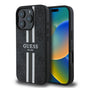 Husa pentru iPhone 16 Pro Max, Guess Hardcase 4G Printed Stripes MagSafe (GUHMP16XP4RPSK), negru