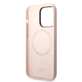 Husa pentru iPhone 14 Pro, Karl Lagerfeld Silicone MagSafe (KLHMP14LSSKCI), roz deschis