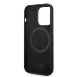 Husa pentru iPhone 14 Pro, Karl Lagerfeld Silicone MagSafe (KLHMP14LSNIKBCK), negru