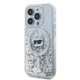 Husa pentru iPhone 14 Pro, Karl Lagerfeld Liquid Glitter MagSafe (KLHMP14LLGCHSGH), transparenta