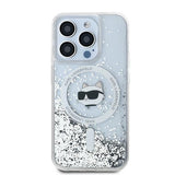Husa pentru iPhone 14 Pro, Karl Lagerfeld Liquid Glitter MagSafe (KLHMP14LLGCHSGH), transparenta