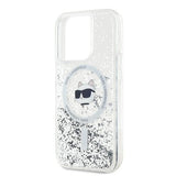 Husa pentru iPhone 14 Pro, Karl Lagerfeld Liquid Glitter MagSafe (KLHMP14LLGCHSGH), transparenta