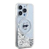 Husa pentru iPhone 14 Pro, Karl Lagerfeld Liquid Glitter MagSafe (KLHMP14LLGCHSGH), transparenta