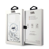 Husa pentru iPhone 14 Pro, Karl Lagerfeld Liquid Glitter MagSafe (KLHMP14LLGCHSGH), transparenta