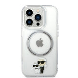 Husa pentru iPhone 14 Pro, Karl Lagerfeld Hardcase MagSafe (KLHMP14LHNKCIT), transparenta