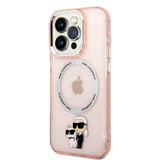 Husa pentru iPhone 14 Pro, Karl Lagerfeld Hardcase MagSafe (KLHMP14LHNKCIP), roz