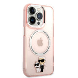 Husa pentru iPhone 14 Pro, Karl Lagerfeld Hardcase MagSafe (KLHMP14LHNKCIP), roz