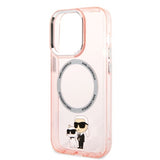Husa pentru iPhone 14 Pro, Karl Lagerfeld Hardcase MagSafe (KLHMP14LHNKCIP), roz