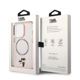 Husa pentru iPhone 14 Pro, Karl Lagerfeld Hardcase MagSafe (KLHMP14LHNKCIP), roz