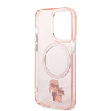 Husa pentru iPhone 14 Pro, Karl Lagerfeld Hardcase MagSafe (KLHMP14LHNKCIP), roz
