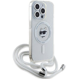 Husa pentru iPhone 14 Pro, Karl Lagerfeld IML Crossbody MagSafe (KLHMP14LHCCHNT), transparenta