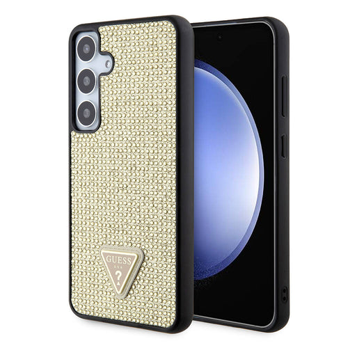 Husa pentru Samsung Galaxy S24 Plus, Guess Rhinestone Triangle (GUHCS24MHDGPPD), auriu
