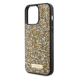 Husa pentru iPhone 15 Pro, Guess Rhinestone Metal Logo (GUHCP15LPFGSBSD), galben