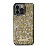 Husa pentru iPhone 15 Pro, Guess Rhinestone Metal Logo (GUHCP15LPFGSBSD), galben