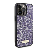 Husa pentru iPhone 15 Pro Max, Guess Rhinestone Metal Logo (GUHCP15LPFGSBSP), mov