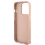 Husa pentru iPhone 15 Pro Max, Guess Croco Triangle Metal Logo (GUHCP15XPCRTHCP), roz