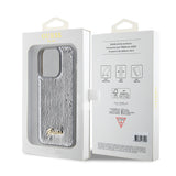 Husa pentru iPhone 15 Pro Max, Guess Sequin Script Metal (GUHCP15XPSFDGSS), argintiu