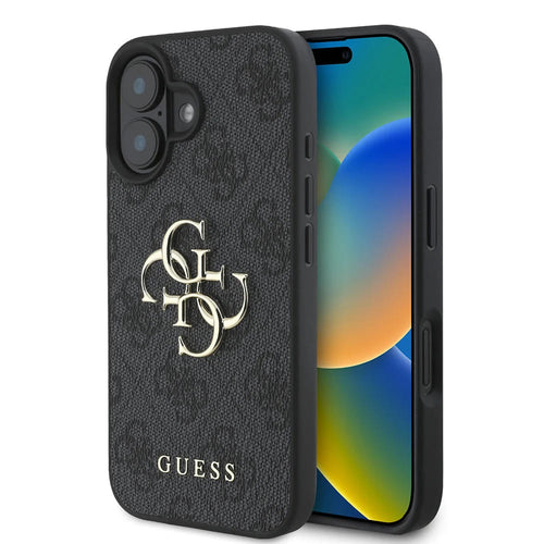 Husa pentru iPhone 16, Guess Hardcase 4G Big Logo (GUHCP16S4GMGGR), negru