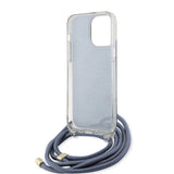 Husa pentru iPhone 15 Pro, Guess Crossbody Cord 4G Print (GUHCP15LHC4SEB), albastru
