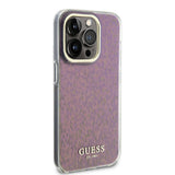Husa pentru iPhone 15 Pro, Guess Hardcase IML Faceted Mirror Disco Iridescent (GUHCP15LHDECMP), roz