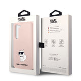 Husa pentru Samsung Galaxy S23 Plus, Karl Lagerfeld Silicone (KLHCS23MSNCHBCP), roz