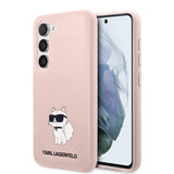 Husa pentru Samsung Galaxy S23 Plus, Karl Lagerfeld Silicone (KLHCS23MSNCHBCP), roz