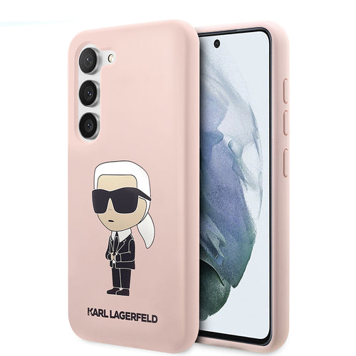 Husa pentru Samsung Galaxy S23 Plus, Karl Lagerfeld Silicone (KLHCS23MSNIKBCP), roz