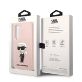 Husa pentru Samsung Galaxy S23 Plus, Karl Lagerfeld Silicone (KLHCS23MSNIKBCP), roz
