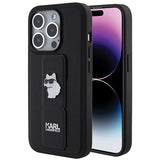 Husa pentru iPhone 14 Pro, Karl Lagerfeld Saffiano Gripstand (KLHCP14LGSACHPK), negru